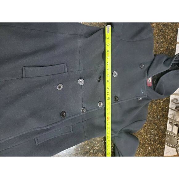 Vintage Stephanie Mathews Women Black 100% Wool Long Sleeve Button Front Coat 12 - Picture 7 of 12